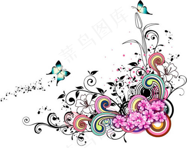 花卉设计源文件矢量花纹素材