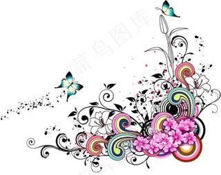 花卉设计源文件矢量花纹素材