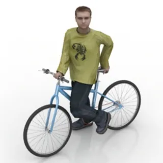 3D骑自行车矢量人物