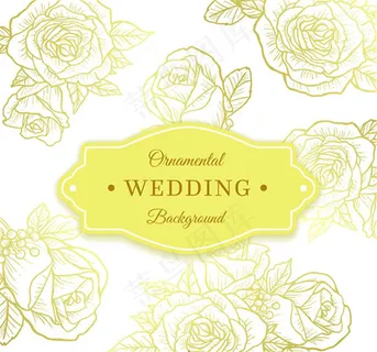 婚礼请柬模板矢量