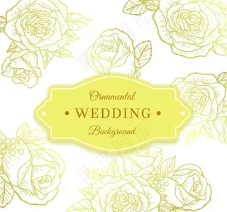 婚礼请柬模板矢量