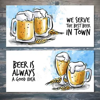 卡通手绘啤酒节海报设计