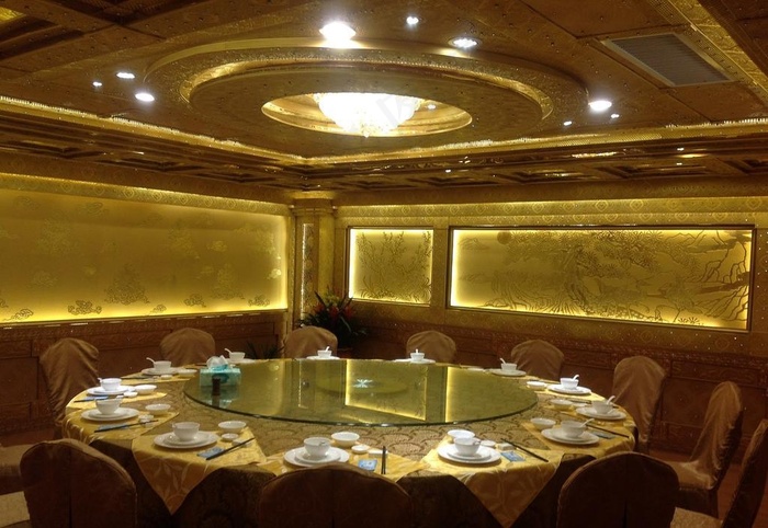高级私人会所餐厅吊顶