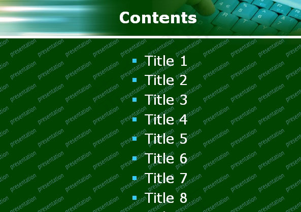 绿色键盘科技PPT模板