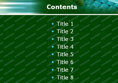 绿色键盘科技PPT模板