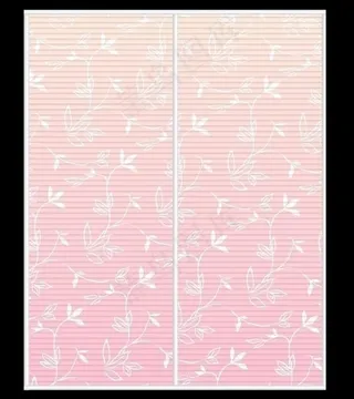 粉红底白花纹 移门
