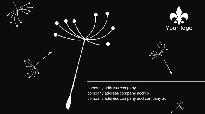 创意黑白蒲公英名片(1772X984(DPI:500))psd模版下载