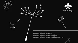 创意黑白蒲公英名片