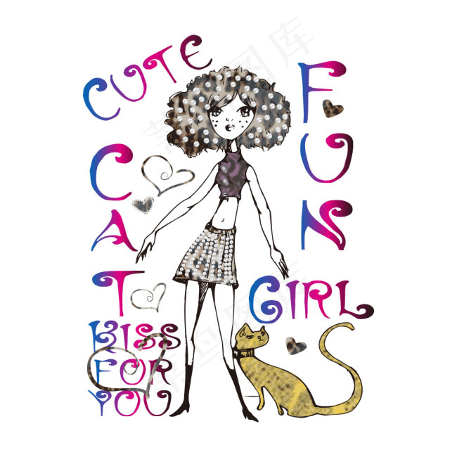 AI矢量图美女服装绣印花图案