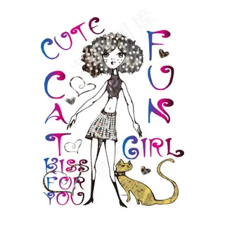 AI矢量图美女服装绣印花图案