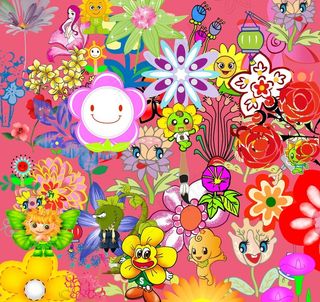 卡通花朵素材图片