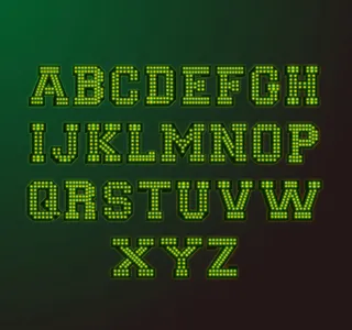 绿色霓虹灯字母设计