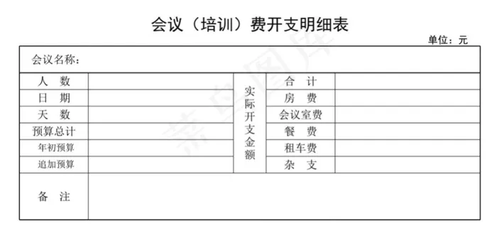 会议费开支表