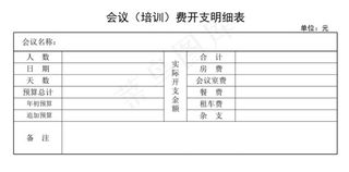 会议费开支表