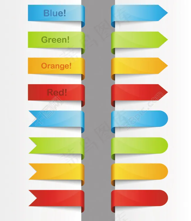 矢量丝带标签素材eps,ai矢量模版下载