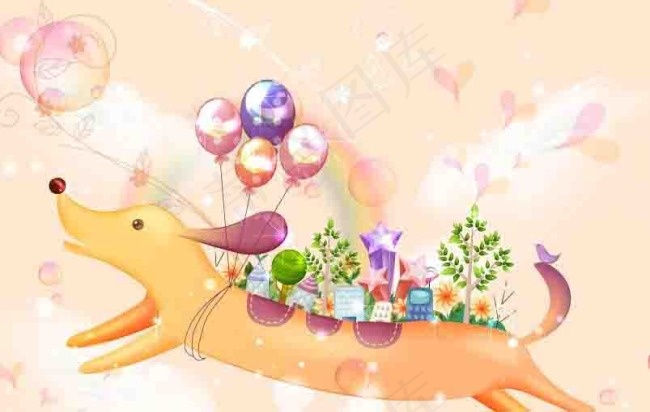 梦幻卡通插画设计ai矢量模版下载