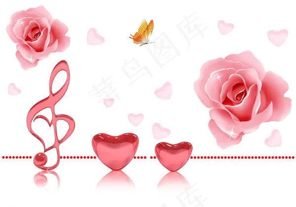 水晶之恋情人节图案PSD素材