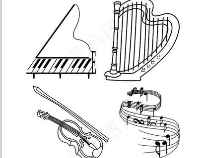 西洋乐器矢量素材图片