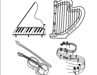 西洋乐器矢量素材图片