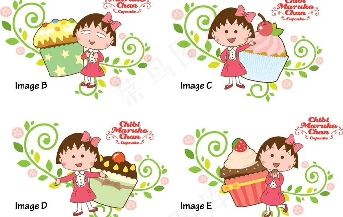 樱桃小丸子图片ai矢量模版下载