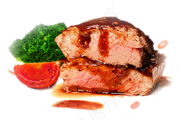 美食烤肉羊排牛排餐饮广告免扣png...