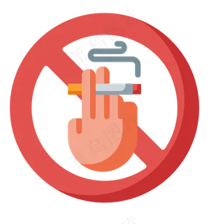 红黑色卡通风珍爱生命请勿吸烟免抠元素