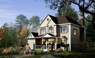 别墅绿化分层psd图片