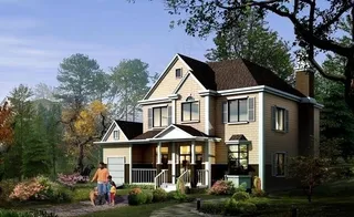 别墅绿化分层psd图片