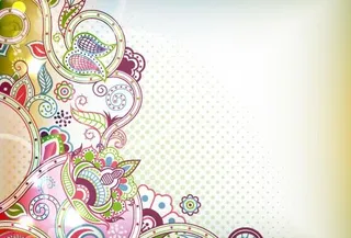 复古花纹矢量素材二