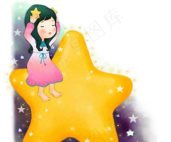 韩国插画儿童模板PSD源文件—月亮...(3189X3189(DPI:300))psd模版下载