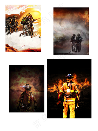 消防安全宣传知识海报背景元素