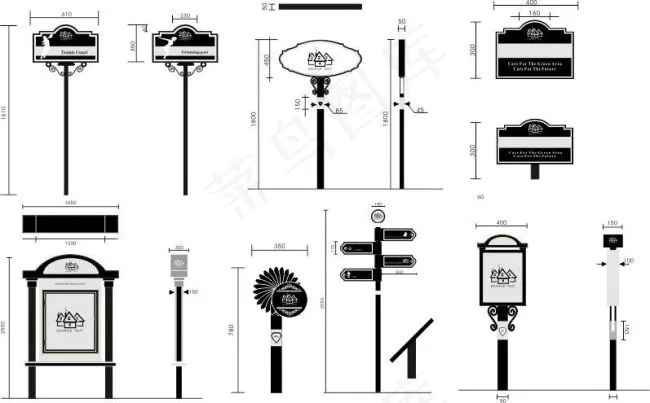 户外标识牌cdr矢量模版下载