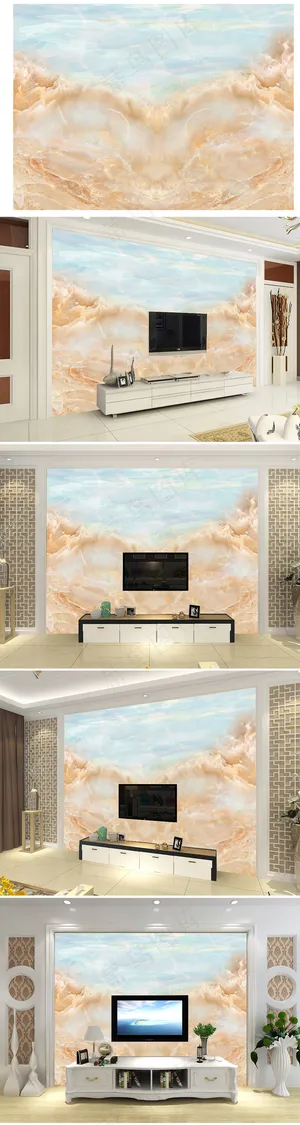 高清山水大理石纹电视背景墙