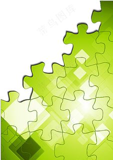 绿色拼图背景图片