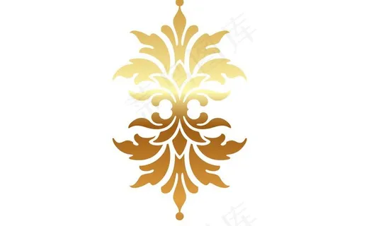 欧式金色菱角叶状矢量花纹图片