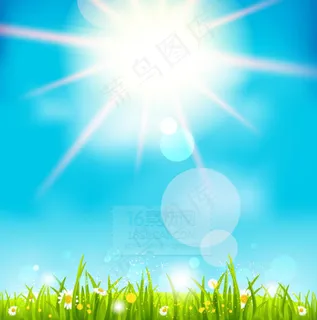 明媚阳光下的草地矢量素材 明媚阳光下的草地矢量素材