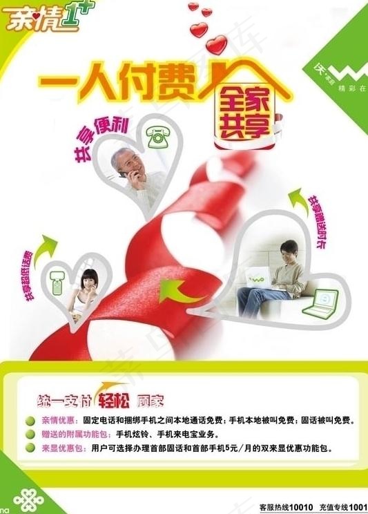 联通沃 一人付费全家共享图片