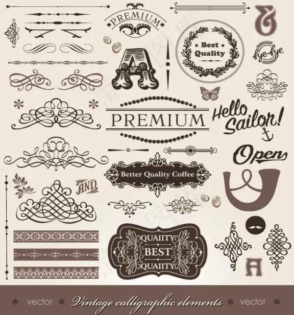 复古元素图案设计矢量素材eps,ai矢量模版下载