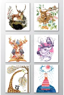 插画梅花鹿 插画梅花鹿