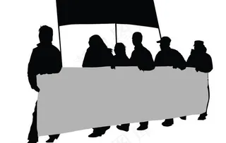 *游行示威人物剪影图片