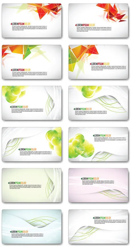 淡雅动感名片模板矢量素材(750X450)eps,ai矢量模版下载