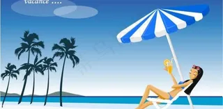 海滩夏日度假女郎图片