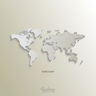 世界地图白色高清图