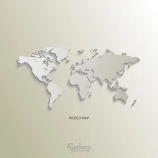 世界地图白色高清图