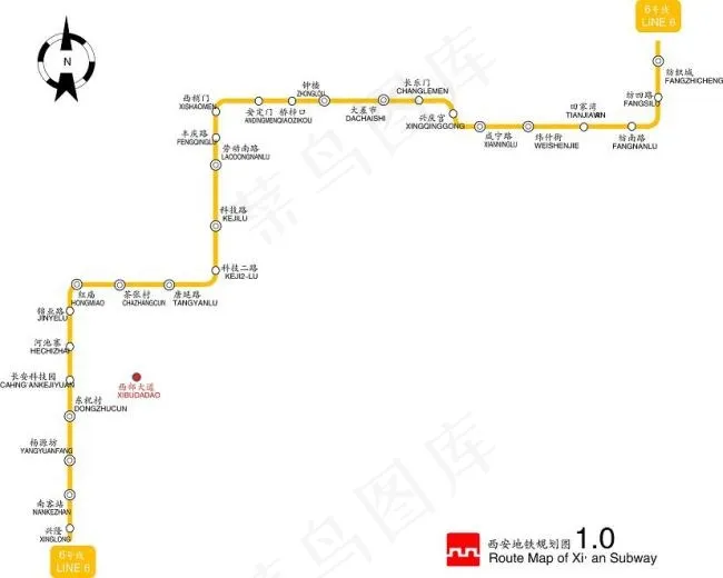 西安6号线地铁规划cdr矢量模版下载