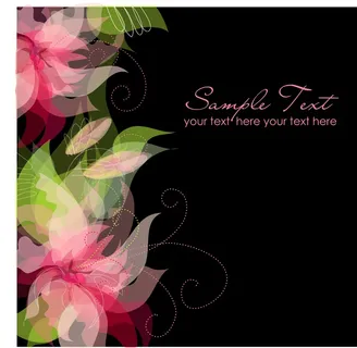 在黑色的背景上粉红色的花—