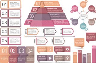 PPT信息图表矢量素材