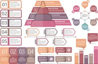 PPT信息图表矢量素材