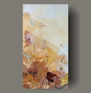 欧式装饰画油画荷花