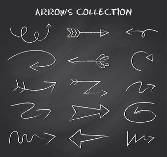 手绘抽象箭头素材